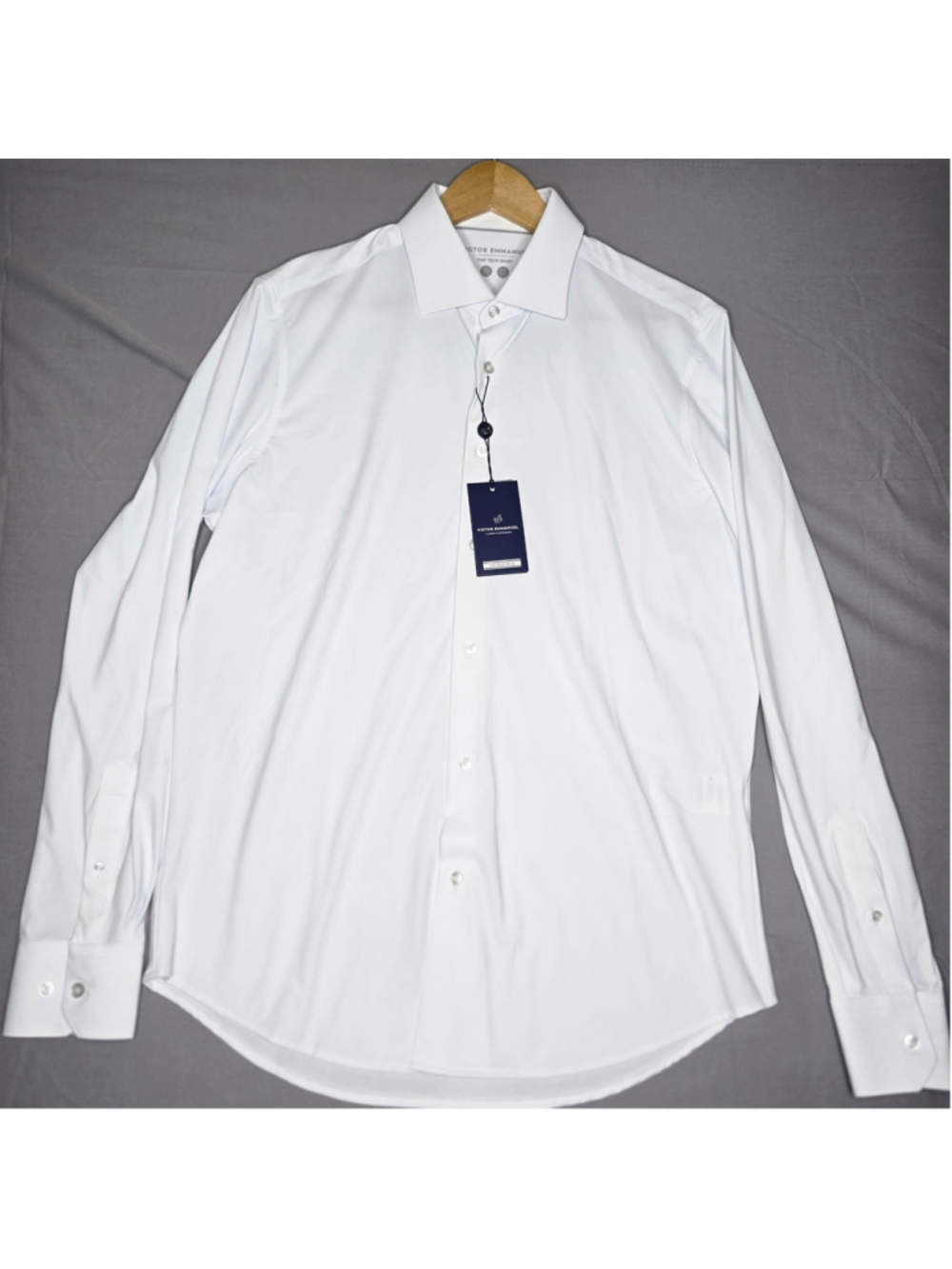 Men's Victor Emmanuel The Tech Dress Shirt White Neck 16